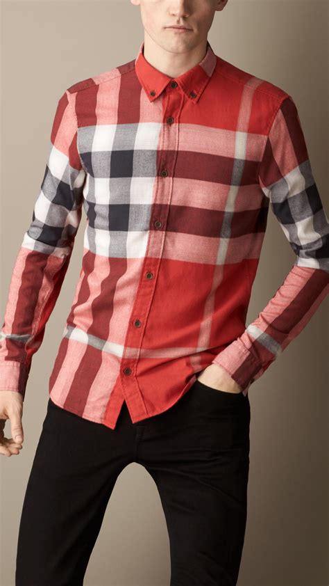 women burberry collar shirt|burberry flannel shirt men's.